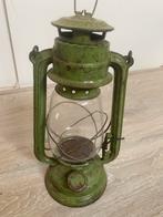 Oude/vintage/brocante stormlantaarn, groen, India, Ophalen