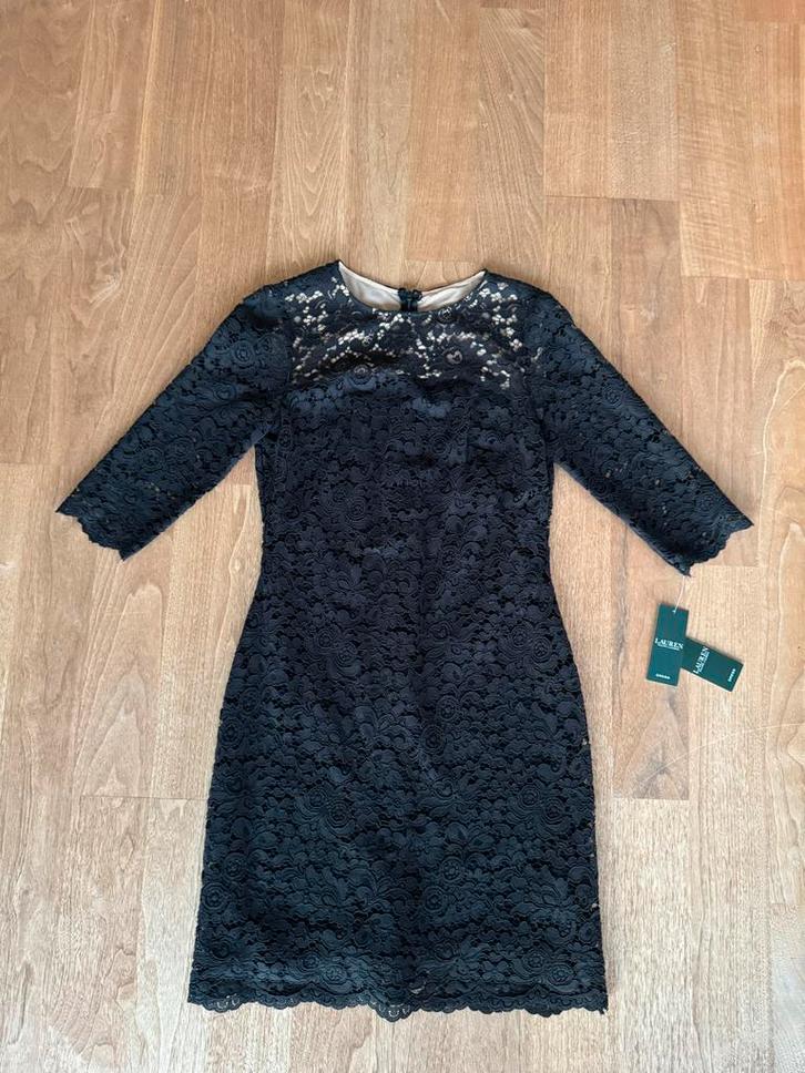 Zwarte Ralph Lauren kanten jurk - Nieuw - Mt 38, Kleding | Dames, Jurken, Nieuw, Maat 38/40 (M), Zwart, Knielengte, Ophalen of Verzenden