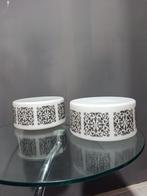 Set van 2 vintage plafondlampen – jaren 50/60 – opaalglas, Ophalen of Verzenden, Zo goed als nieuw, Glas, Vintage