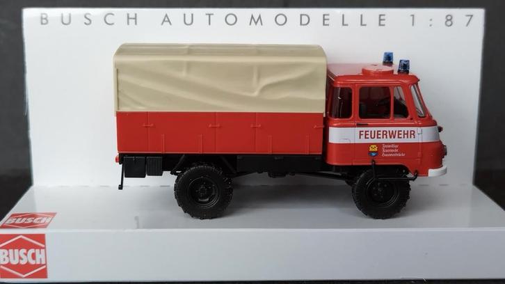 Robur LO 2002 A Feuerwehr Hammerbruck DDR 1:87 Busch Pol, Hobby en Vrije tijd, Modelauto's | 1:87, Nieuw, Bus of Vrachtwagen, Overige merken