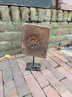 Antiek Houten Paneel met Bloemmotief, Ophalen