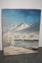 Oude berg schildering gesigneerd Guillot, Antiek en Kunst, Curiosa en Brocante, Ophalen