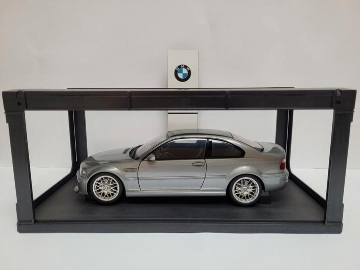 Autoart BMW E46 M3 CSL 1:18 - Staalgrijs, Hobby en Vrije tijd, Modelauto's | 1:18, Zo goed als nieuw, Auto, Autoart, Ophalen of Verzenden