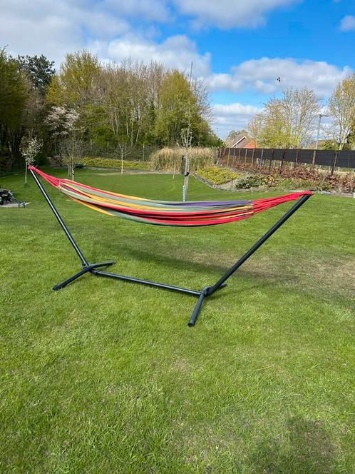 Hangmat type hammock met standaard, Tuin en Terras, Hangmatten, Nieuw, Met standaard, Ophalen of Verzenden