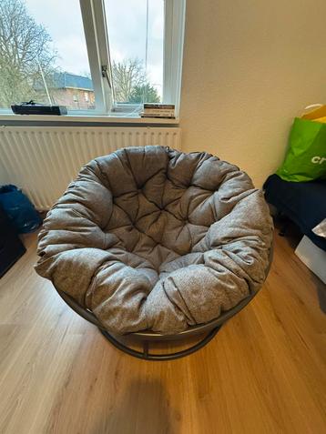 Mooie metalen antraciete papasan (tuin)loungestoel beschikbaar voor biedingen