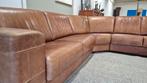 Prachtige cognac leren vintage design hoekbank, Leer, Ophalen of Verzenden, Zo goed als nieuw, 150 cm of meer