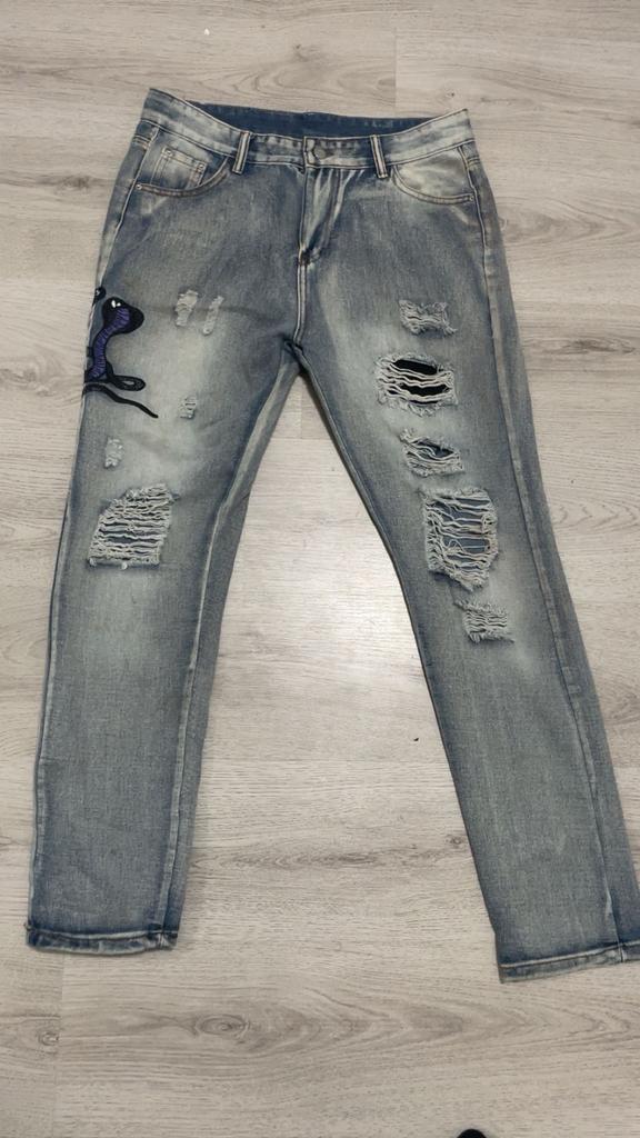 Amiri Jeans - Stijlvol en Uniek!, Ophalen of Verzenden, Gedragen, Blauw, W33 - W34 (confectie 48/50)