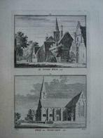 383-384 /  Venhuizen de Kerk en Hem kopergravure 1752, Ophalen of Verzenden