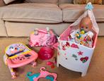 Baby born, samen met hemelbed, kinderstoel, tas en kleding, Kinderen en Baby's, Speelgoed | Poppen, Ophalen, Gebruikt, Babypop