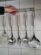 Gastronome luxe keukengerei set 5-delig, incl. ophangsysteem, Ophalen, Zo goed als nieuw, Rvs of Chroom, Bestekset