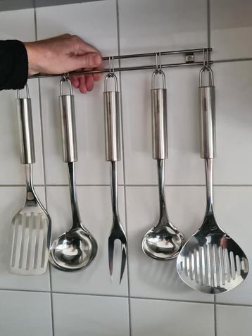Gastronome luxe keukengerei set 5-delig, incl. ophangsysteem beschikbaar voor biedingen