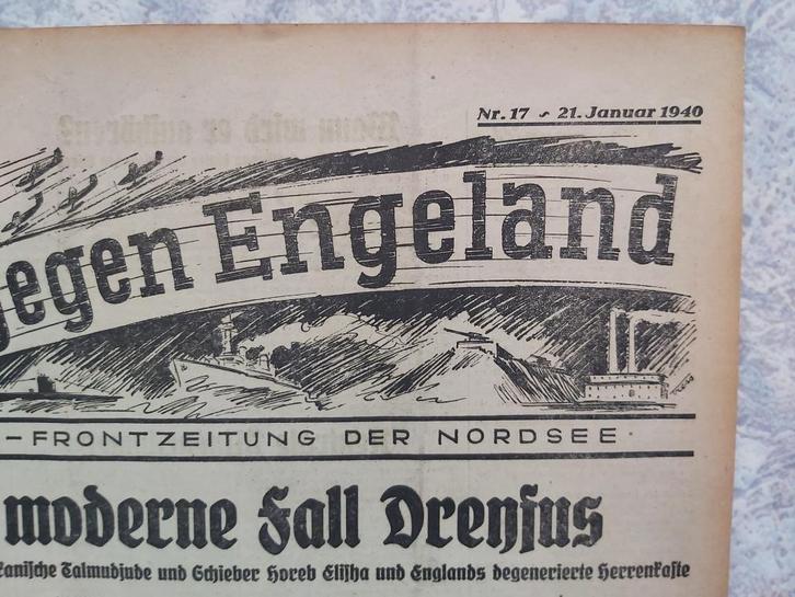 Wehrmacht Kriegsmarine Dönitz Duitsland Bismarck Boot Schip, Verzamelen, Tijdschriften, Kranten en Knipsels, Krant, Buitenland