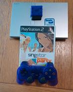 Silver PlayStation 2 Slim Console,wireless Purpl Controller,, Spelcomputers en Games, Spelcomputers | Sony PlayStation 2, Met games