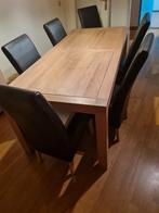 Eettafel met 6 stoelen, Huis en Inrichting, Tafels | Eettafels, Ophalen of Verzenden, Rechthoekig, 50 tot 100 cm