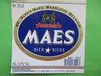 bieretiket Belgie 21-10 (13W) maes, Verzamelen, Biermerken, Ophalen of Verzenden, Gebruikt, Overige typen, Overige merken