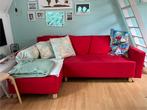 GRATIS rode IKEA (slaap) bank (twee persoons slaapbank), Huis en Inrichting, Banken | Bankstellen, Ophalen, Gebruikt, Minder dan 75 cm