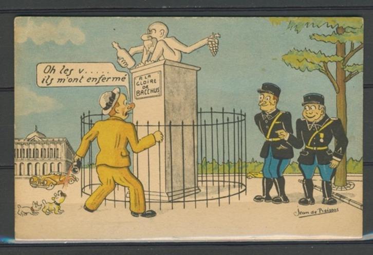 Humor Nostalgie Vintage Jean de Pzeissac Ansichtkaart f-244, Verzamelen, Ansichtkaarten | Themakaarten, Ongelopen, 1920 tot 1940