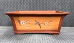 Bonsai schaal bruin ongeglazuurd gedecoreerd 50,5x31,6x19,7, Zo goed als nieuw, Aardewerk, Rechthoekig, Ophalen