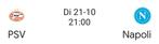 PSV - Napoli Vip Hospitality en losse tickets last minute, Tickets en Kaartjes, Overige Tickets en Kaartjes, Drie personen of meer