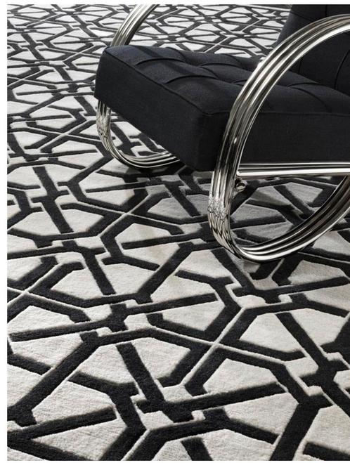Eichholtz Carpet Webb – 300x400 cm – Zwart/Wit, Huis en Inrichting, Stoffering | Tapijten en Kleden, Zo goed als nieuw, 200 cm of meer