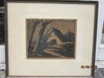 AART VAN DOBBENBURGH : ERF MET BOMEN, Antiek en Kunst, Kunst | Litho's en Zeefdrukken, Ophalen of Verzenden