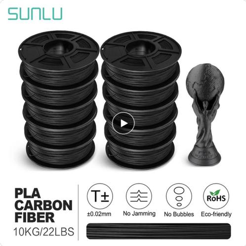 Sunlu Filament PLA Carbon Fiber 1.75mm 1kg/rol, Computers en Software, 3D-printerbenodigheden, Nieuw, Ophalen of Verzenden