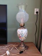 Vintage/antieke originele (rode kaarslamp) met bloemmotief, Ophalen, Gebruikt, Glas, Minder dan 100 cm