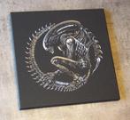 Alien beeld op een metalen plaat Gravure... Staalgravure, Antiek en Kunst, Verzenden