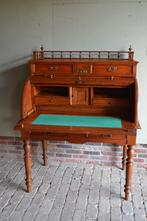 Prachtig antieke noten Art Deco cylinderbureau, secretaire., Antiek en Kunst, Antiek | Meubels | Tafels, Verzenden