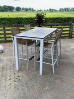 Bellagio tuinset, bartafel 150x75 en 4 krukken (Kees Smit), Tuin en Terras, Tuinsets en Loungesets, Ophalen, 4 zitplaatsen, Gebruikt