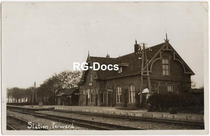 Ansichtkaart - Fotokaart Trein Station Ferwerd 1931, Verzamelen, Ansichtkaarten | Nederland, Gelopen, Friesland, 1920 tot 1940