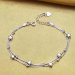 Dubbel armbandje zilver met sterren (nieuw in verpakking), Ophalen of Verzenden, Nieuw, Zilver, Zilver