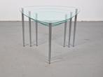 Set 3 Mid-Century Nesting bijzettafels glas Chrome Italy ´60, Huis en Inrichting, 45 tot 60 cm, Gebruikt, Vintage, Glas