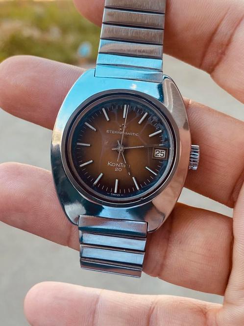 Eterna Matic Kontiki Tropical Dial Eta 2824, Sieraden, Tassen en Uiterlijk, Horloges | Heren, Gebruikt, Overige merken, Staal