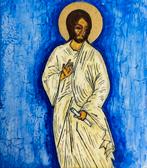 Schilderij–Icoon–Miniatuur-Jezus, Antiek en Kunst, Verzenden