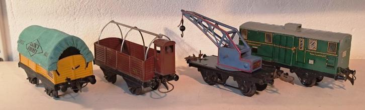 spoor 0 hornby goederen- en kraanwagens, Antiek en Kunst, Antiek | Speelgoed, Ophalen of Verzenden
