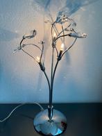 RVS design tafellamp met kristallen, Ophalen of Verzenden, Zo goed als nieuw, Glas, 50 tot 75 cm