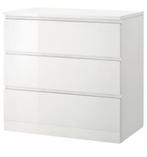 MALM Ladekast - Hoogglans Wit - 3 Lades, Huis en Inrichting, Ophalen, Overige materialen, 50 tot 100 cm, Zo goed als nieuw