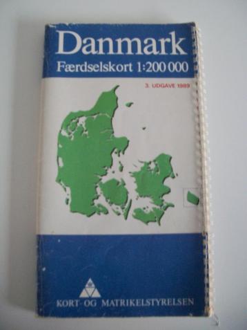 Wegenatlas Danmark Denemarken - kort- og 1989   beschikbaar voor biedingen