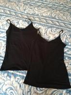 Two cotton-rich strappy tops/camisoles by Mark and Spencer., Zwart, Nieuw, Ophalen of Verzenden, Marks and Spencer