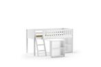 Scott halfhoogslaper met bureau en boekenkast - 90x200 - Wit