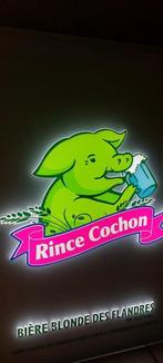 Zeldzame lichtreclame Rince Cochon bier, Ophalen of Verzenden, Nieuw, Lichtbak of (neon) lamp