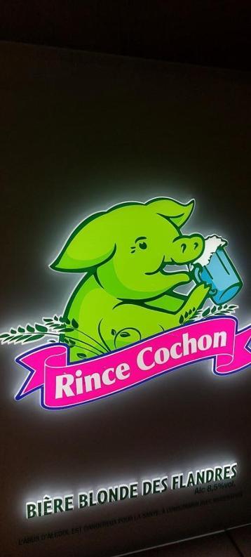 Zeldzame lichtreclame Rince Cochon bier beschikbaar voor biedingen