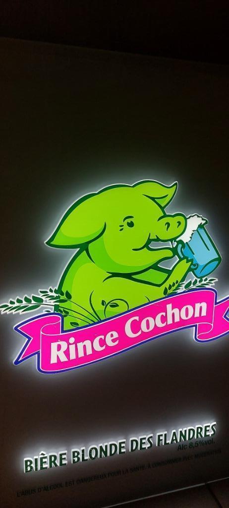 Zeldzame lichtreclame Rince Cochon bier, Verzamelen, Merken en Reclamevoorwerpen, Nieuw, Lichtbak of (neon) lamp, Ophalen of Verzenden