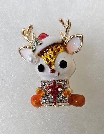 broche hert kerstmis kerst kerstmuts ree beschikbaar voor biedingen