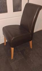6 bruine leren stoelen – comfortabel en stevig, Ophalen, Bruin, Leer, Zo goed als nieuw