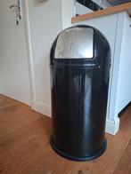 Wesco Pushboy afvalemmer zwart, 40 liter of meer, Ophalen, Gebruikt, Minder dan 50 cm