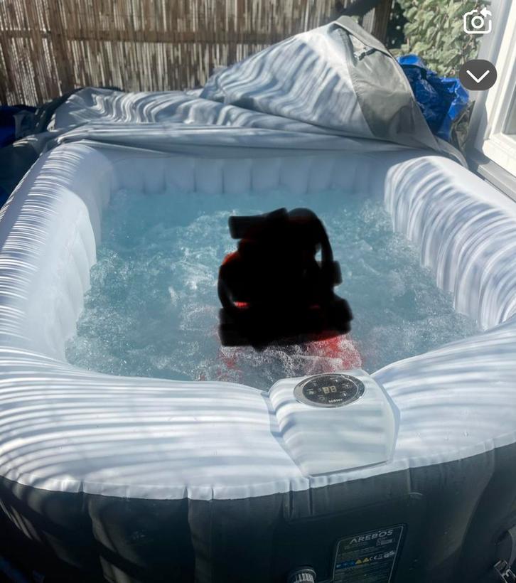 Arebos jacuzzi opblaasbaar., Tuin en Terras, Bubbelbaden en Hottubs, Gebruikt, Opblaasbaar, Afdekzeil, Grondzeil, Filter, Ophalen