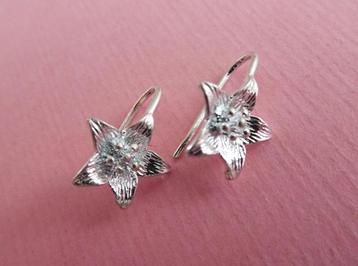 jwg Kleine vintage 70s bloem bloemen oorbellen zilver klr beschikbaar voor biedingen