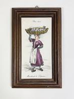 Vintage Tegel Kunst - Marchande de Légumes, Antiek en Kunst, Antiek | Wandborden en Tegels, Ophalen of Verzenden